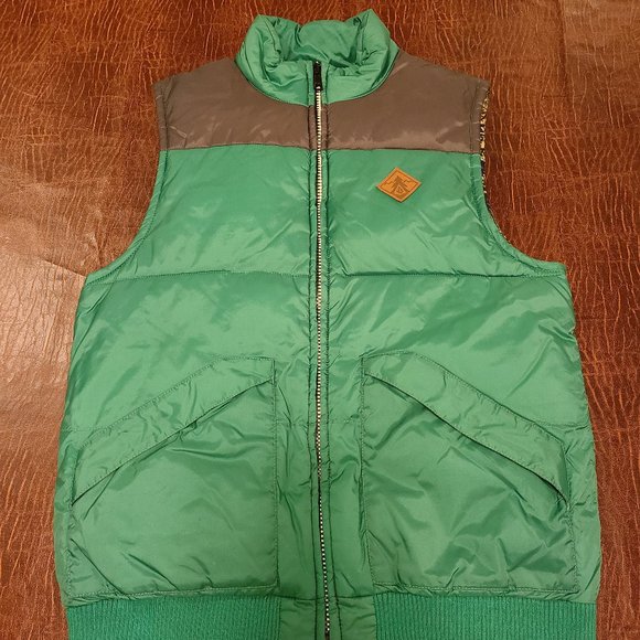 Volcom Puffy Vest - Ski/Snowboard - Large - Green - Picture 1 of 4